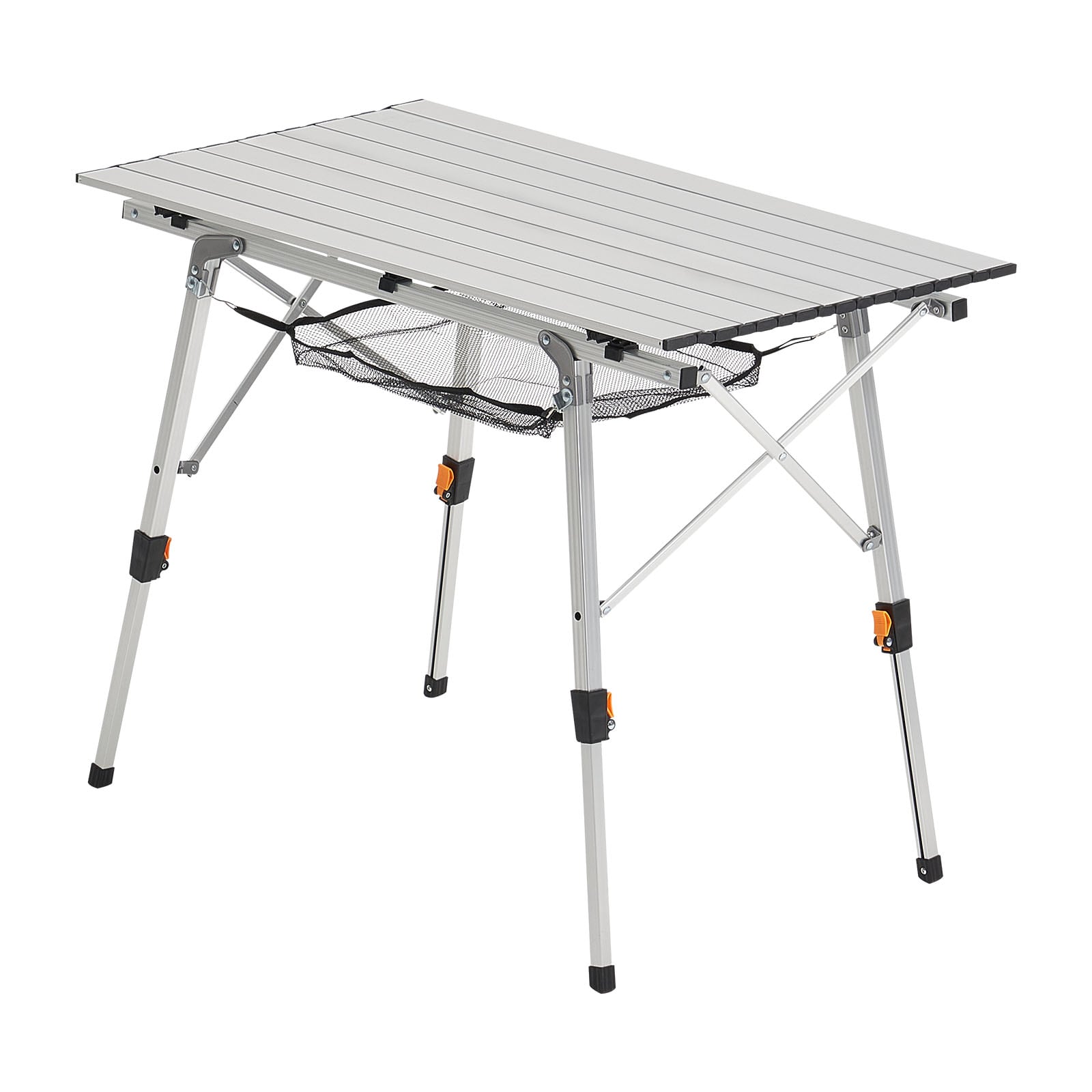 Folding Portable Camping Table Aluminum Outdoor Picnic Roll Up Table Mesh Layer_voghion.com